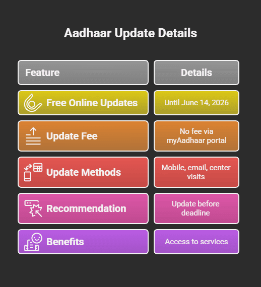 UIDAI Extends Free Aadhaar Document Update Deadline to June 14, 2026 Aadhar Update Details